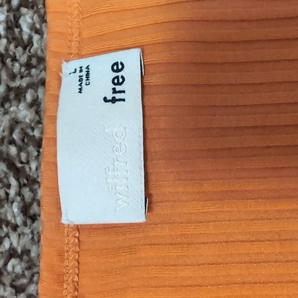 Aritzia Wilfred Free Orange Ribbed Long Sleeve Bodycon Mini dress Size Large - Picture 8 of 8